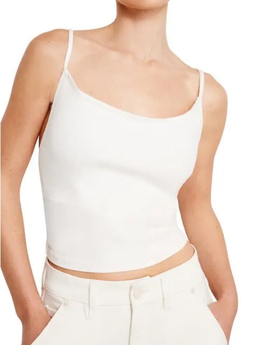 GOOD AMERICAN Tie Back Denim Crop Camisole - Picture 2 of 5